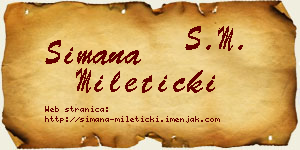 Simana Mileticki vizit kartica